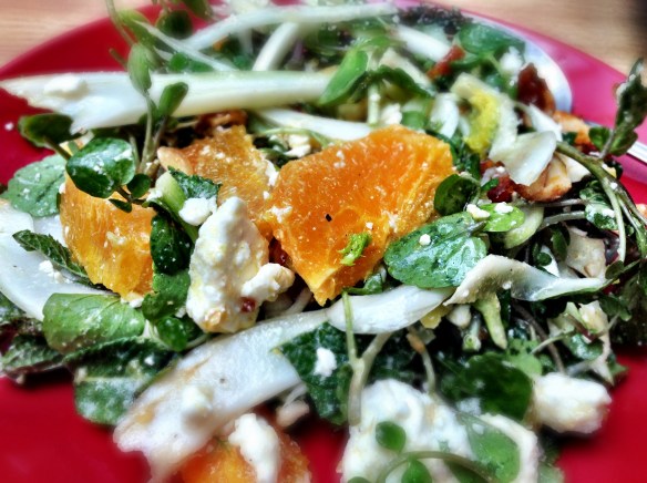 Feta and Orange Salad with Honeyed Almonds