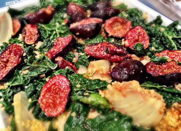 Cavolo Nero and Bulgar Pilaf with Glazed Figs