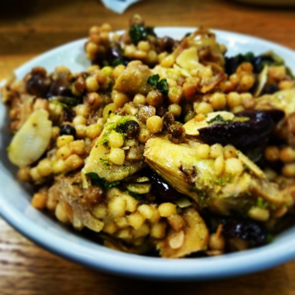 Fregola and Artichoke Pilaf